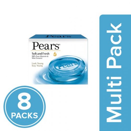 PEARS SOFT & FRESH SOAP BAR, 8X75 G PEARS SOFT & FRESH SOAP BAR, 8X75 G