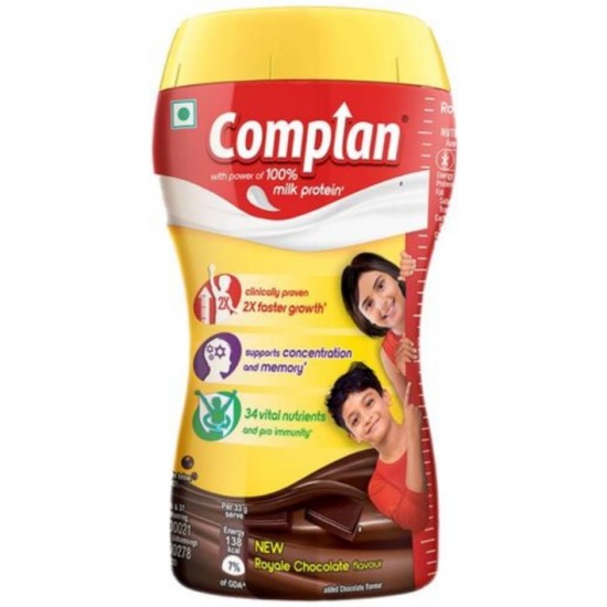 COMPLAN GROWTH DRINK MIX - ROYALE CHOCOLATE FLAVOUR, 200 G JAR